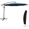Image de Parasol DÃ©portÃ© Oahu Rond 3,50m De DiamÃ¨tre Bleu Gris + Housse