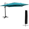 Image de Parasol DÃ©portÃ© Molokai CarrÃ© 3x3m Bleu + Housse