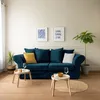 Image de CanapÃ© 3 places fixe en velours bleu navy