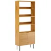 Image de BibliothÃ¨que en bois 4 Ã©tagÃ¨res et 2 portes STINNA
