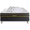 Image de Pack matelas ULTRA 140x200 + sommier noir + Couette + 2 oreillers