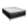 Image de Ensemble Suite 160x200 Ressorts ensaches, memoire de forme 5 zones sommier noir