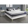 Image de Ensemble matelas Ressorts ensaches + Memoire de forme ACTIFLEX ERGO 140x200 Maxi epaisseur 5zones confort + sommier KIT blanc