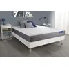 Image de Ensemble matelas ACTIFLEX DREAM Ressorts ensaches et memoire de forme 200x200 cm 5zones de confort + sommier KIT blanc