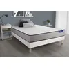 Image de Ensemble matelas Ressorts ensaches et Memoire de forme ACTIFLEX FORM 140x200 cm 5zones de confort + sommier KIT blanc