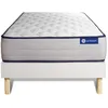 Image de Ensemble matelas Ressorts ensaches et Memoire de forme ACTIFLEX FORM 90x190 cm 5zones de confort + sommier KIT blanc