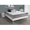 Image de Ensemble matelas Ressorts ensaches ACTIFLEX PUR 200x200cm 3zones de confort + sommier KIT blanc