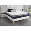 Image de Ensemble ACTILATEX CONFORT Matelas Latex+memoire de forme 140x200 cm Maxi epaisseur 7zones de confort + sommier KIT blanc