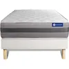 Image de Ensemble matelas ACTILATEX RELAX Latex et memoire de forme 90x200 cm Maxi epaisseur 5zones de confort + sommier KIT blanc