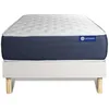 Image de Ensemble matelas Latex et Memoire de forme ACTILATEX SLEEP 90x200 5zones de confort + sommier KIT blanc