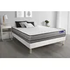 Image de Ensemble matelas ACTILATEX 140x190cm 2 faces a MÃMOIRE DE FORME+LATEX 3zones de confort + sommier KIT blanc