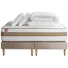 Image de Pack prÃªt a dormir matelas LE RAFFINÃ 160x200cm Ressorts ensaches + Memoire de forme BioVisco + double sommiers Beige