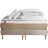 Image de Pack prÃªt a dormir matelas LE SOYEUX 180x200cm Ressorts ensaches + Memoire de forme BioVisco + double sommiers Beige