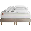 Image de Pack prÃªt a dormir matelas LE PAISIBLE 160x200cm Memoire de forme BioVisco + double sommiers Beige + 2 oreillers + couette