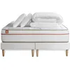 Image de Pack prÃªt a dormir matelas LE PAISIBLE 180x200cm Memoire de forme BioVisco + double sommiers Blanc + 2 oreillers + couette