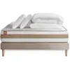 Image de Pack prÃªt a dormir matelas LE TENDRE 140x190 Ressorts ensaches + Memoire de forme + sommier Beige + 2 oreillers + couette