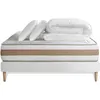 Image de Pack prÃªt a dormir matelas LE TENDRE 140x190 Ressorts ensaches + Memoire de forme + sommier Blanc + 2 oreillers + couette