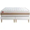 Image de Pack prÃªt a dormir matelas LE DÃLICAT 180x200 Ressorts ensaches et Memoire de forme + double sommiers Blanc