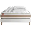Image de Pack prÃªt a dormir matelas LE DÃLICAT 160x200 Ressorts ensaches et Memoire de forme + sommier Blanc + 2 oreillers + couette