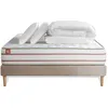 Image de Pack prÃªt a dormir matelas LE DOUX 140x190cm Memoire de forme - Ep. 24cm + sommier Beige + 2 oreillers + couette 240x220cm