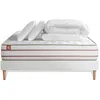 Image de Pack prÃªt a dormir matelas LE DOUX 140x190cm Memoire de forme - Ep. 24cm + sommier Blanc + 2 oreillers + couette 240x220cm