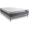 Image de Ensemble matelas ACTILATEX PLUS 160x200 Latex+Memoire de forme Maxi epaisseur 7zones de confort + sommier KIT gris