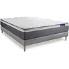 Image de Ensemble matelas ACTILATEX PLUS 140x200 Latex+Memoire de forme Maxi epaisseur 7zones de confort + sommier KIT gris