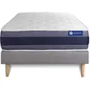 Image de Ensemble matelas Latex+Memoire de forme ACTILATEX MORPHO 90x200 Maxi epaisseur 5zones de confort + sommier KIT gris