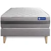 Image de Ensemble matelas ACTIMEMO RELAX memoire de forme 90x190 cm Maxi epaisseur 5zones de confort + sommier KIT gris
