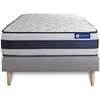 Image de Ensemble matelas Memoire de forme ACTIMEMO ERGO 90x200 cm Maxi epaisseur 5zones de confort + sommier KIT gris