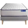 Image de Ensemble matelas Ressorts ensaches et Memoire de forme ACTIFLEX FORM 120x200 cm 5zones de confort + sommier KIT gris