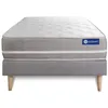 Image de Ensemble matelas Latex + memoire de forme ACTILATEX TOUCH 120x190 3zones de confort + sommier KIT gris