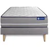 Image de Ensemble matelas a memoire ACTIMEMO PUR 80x200cm 3zones de confort + sommier KIT gris