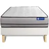Image de Ensemble matelas ACTILATEX 120x190cm 2 faces a MÃMOIRE DE FORME + LATEX 3zones de confort + sommier KIT blanc
