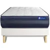 Image de Ensemble matelas ACTIMEMO TECH 80x200 Memoire de forme Maxi epaisseur 5zones de confort + sommier KIT blanc