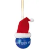 Image de Boule de noel bleu avec bonnet