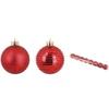 Image de Décorations de noël U10  Set de 8 boules de Noel decor raye rouge P32764268