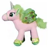 Image de Peluche Geante Licorne Rose Avec Ailes Verte 88cm - Animal Fantastique - Grande Peluche Enfant