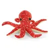 Image de Peluche Pieuvre Orange Rouge 25 Cm - Poulpe - Peluche Licence Wild Animaux Marins - Doudou Enfant