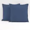 Image de Lovely Home Lot De 2 Taies D'oreiller CarrÃ©s - 63 X 63 Cm - 100% Coton - Bleu