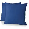 Image de Lot De 2 Taies D'oreiller - Home Linge Passion - 63 X 63 Cm - Bleu