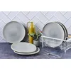 Image de Lot De 6 Assiettes Plates En GrÃ¨s Gris D27.5