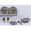 Image de Lot De 6 Assiettes Ã Dessert En GrÃ¨s Gris D22