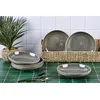 Image de Lot De 6 Assiettes Creuses En GrÃ¨s Gris D22.5