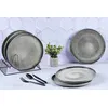 Image de Lot De 6 Assiettes Plates En GrÃ¨s Gris D28