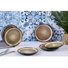 Image de Lot De 6 Assiettes Ã Pain En GrÃ¨s Marron D16