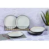 Image de Lot De 6 Assiettes Plates En GrÃ¨s Blanc D26