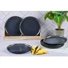Image de Lot De 6 Assiettes Plates En GrÃ¨s Bleu D26