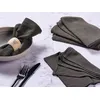 Image de Serviette De Table - 6 PiÃ¨ces - Lin Et Coton Gris Anthracite