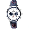 Image de Montre Pierre Lannier  Montre Homme BARON Blanc Cuir perforé Bleu P27419962